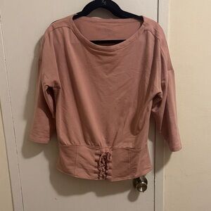 Women's Pink Lace-Up Top